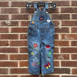 Old Navy Denim Overalls Kids Girls Size 18-24 months 100% Cotton Embellished
